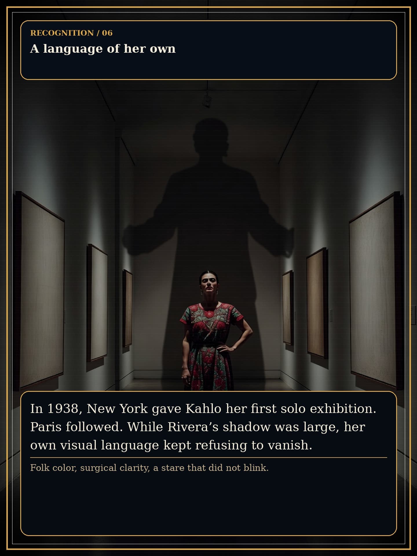 Page 6 of Frida Kahlo: The Broken Mirror - Kahlo's work grows from private injury into a public visual language.