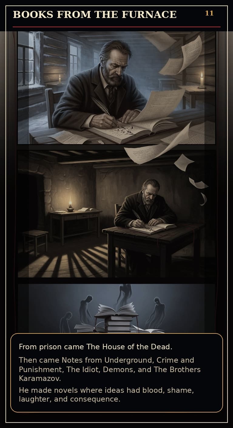Page 11 of Fyodor Mikhailovich Dostoyevsky: Borrowed Time - Books and memory survive the furnace of exile.