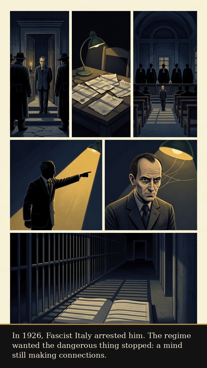 Page 3 of Antonio Francesco Gramsci: Antonio Gramsci: Prison Notebooks - Fascist Italy arrests him in 1926 and tries to stop a dangerous mind from functioning.