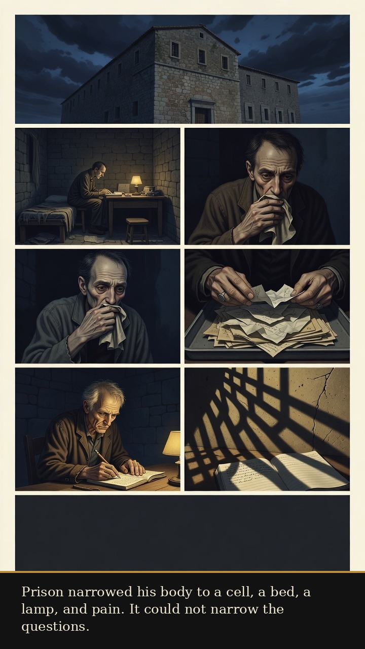 Page 4 of Antonio Francesco Gramsci: Antonio Gramsci: Prison Notebooks - Turi prison narrows the body to a cell, but questions keep expanding under the lamp.