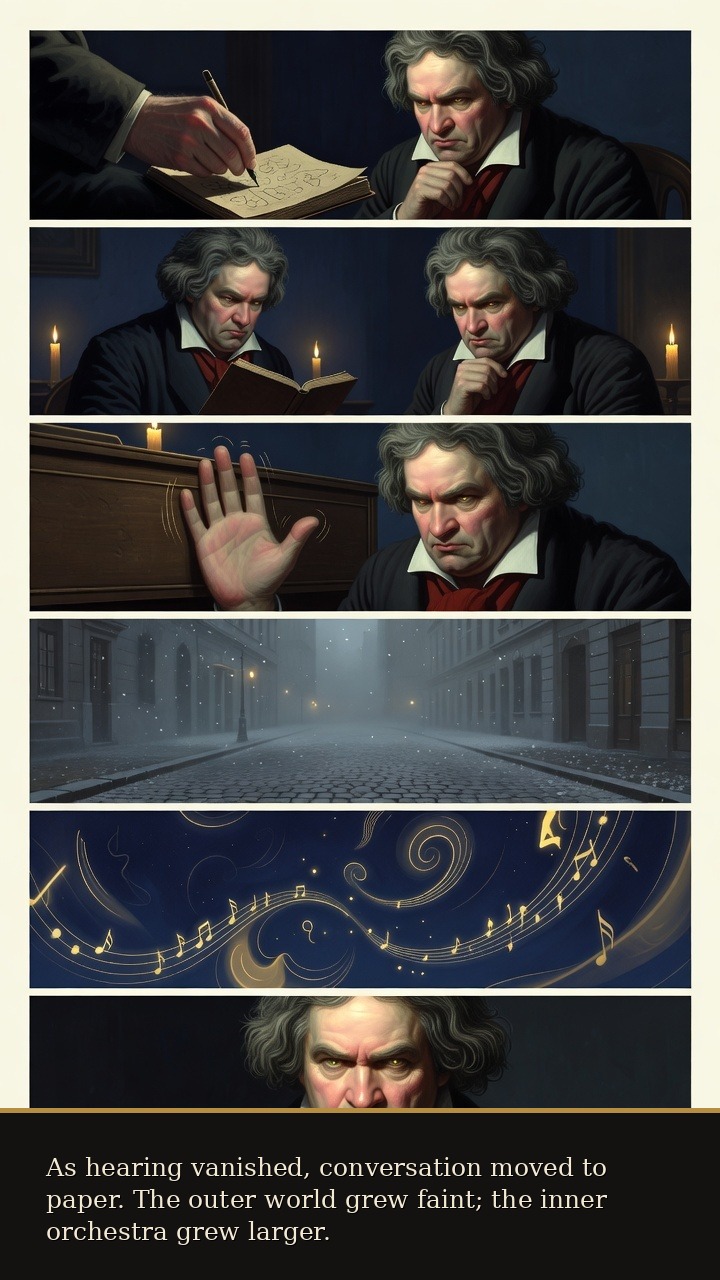 Page 5 of Ludwig van Beethoven: Ludwig van Beethoven: Silence and Ode - Conversation books replace speech as the inner orchestra grows.
