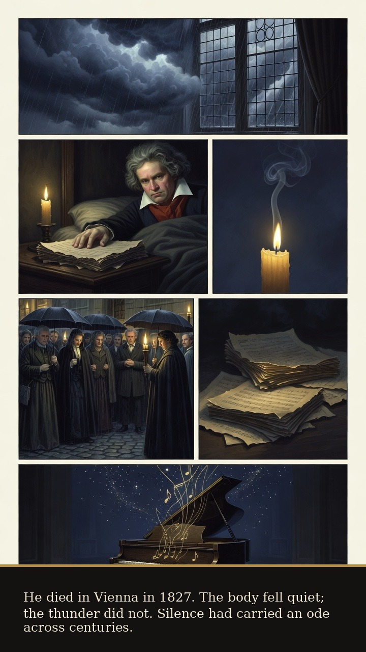 Page 7 of Ludwig van Beethoven: Ludwig van Beethoven: Silence and Ode - Death ends the body, but silence carries the ode forward.