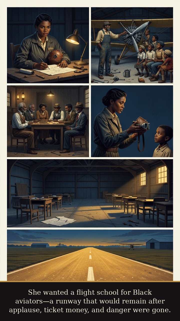 Page 6 of Bessie Coleman: Bessie Coleman: Queen Bess After the Crash - She wanted a flight school for Black aviators—a runway that would remain after applause, ticket money, and danger were gone.