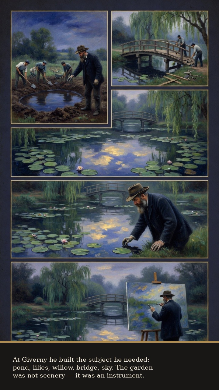 Page 3 of Claude Monet: Claude Monet: Water Lilies After the Fog - Giverny becomes a garden-instrument for seeing water, sky, and lilies.