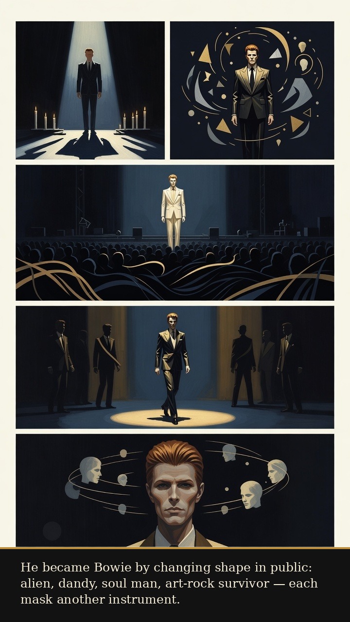 Page 2 of David Bowie: David Bowie: Blackstar Farewell - Bowie spends a life changing public selves, using reinvention as craft.