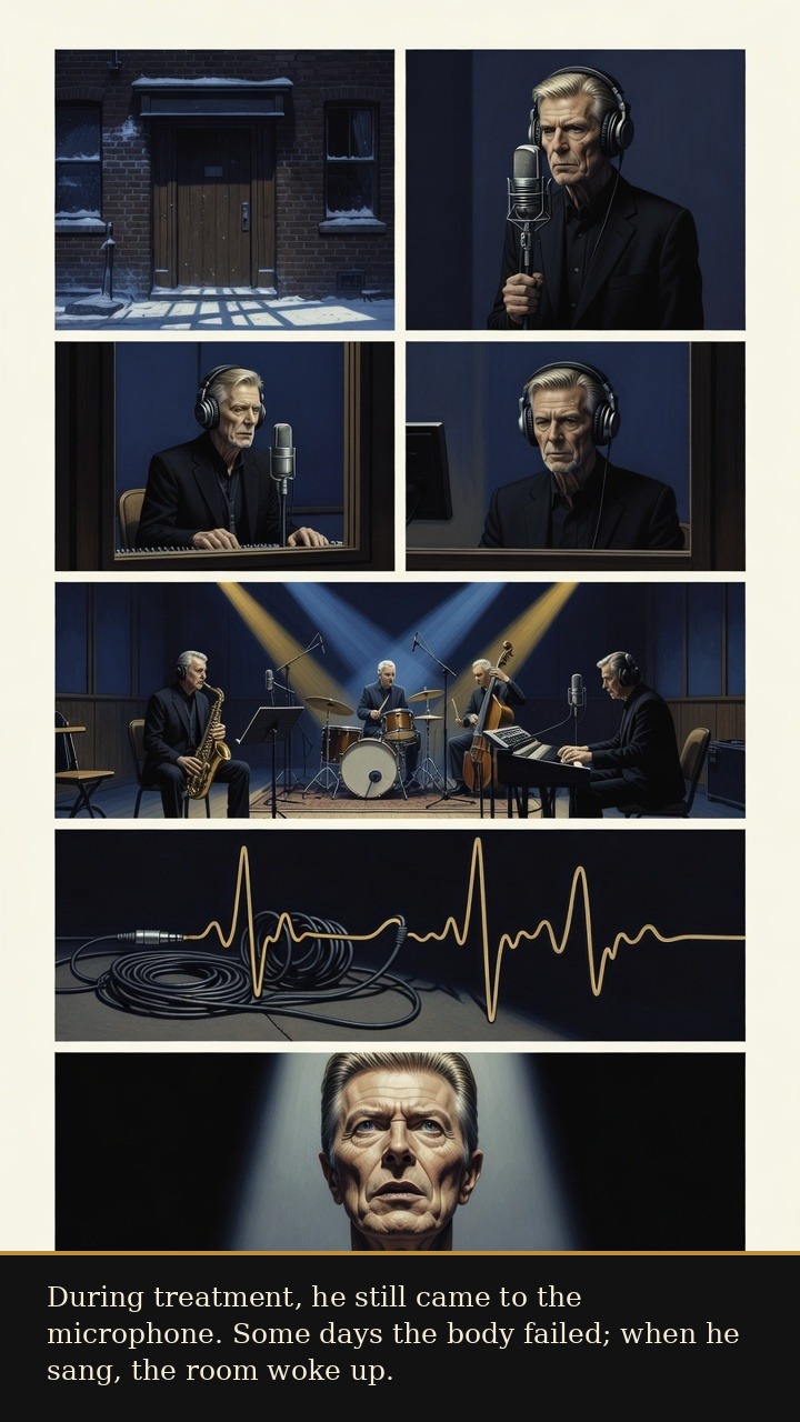 Page 4 of David Bowie: David Bowie: Blackstar Farewell - During treatment, Bowie records at the Magic Shop with Visconti and jazz musicians.