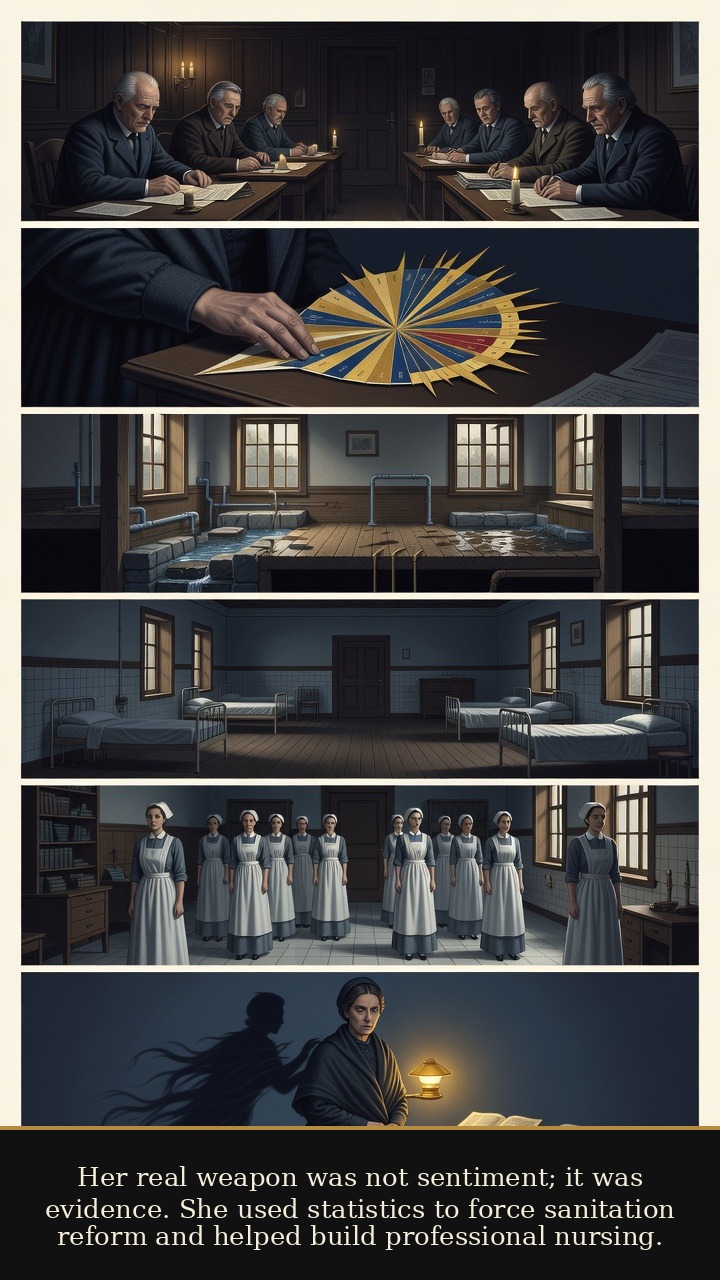 Page 6 of Florence Nightingale: Florence Nightingale: Lamp and Ledger - Her real weapon was not sentiment; it was evidence. She used statistics to force sanitation reform and helped build professional nursing.