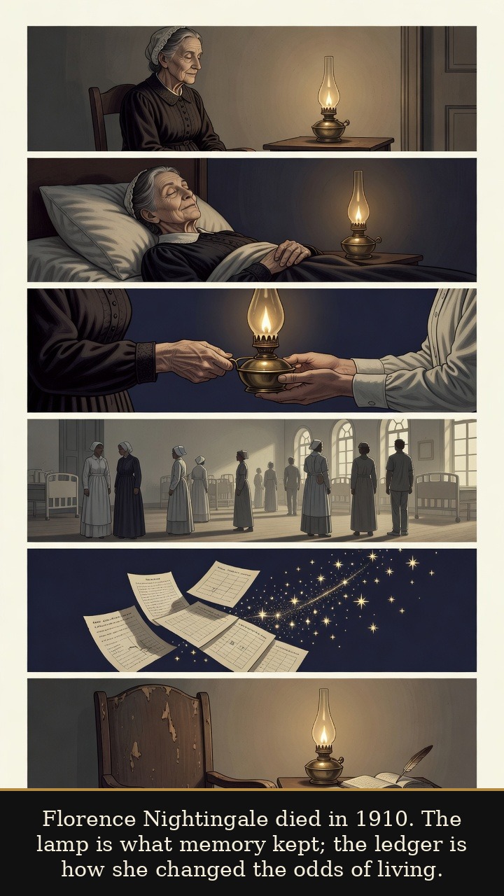 Page 7 of Florence Nightingale: Florence Nightingale: Lamp and Ledger - Florence Nightingale died in 1910. The lamp is what memory kept; the ledger is how she changed the odds of living.