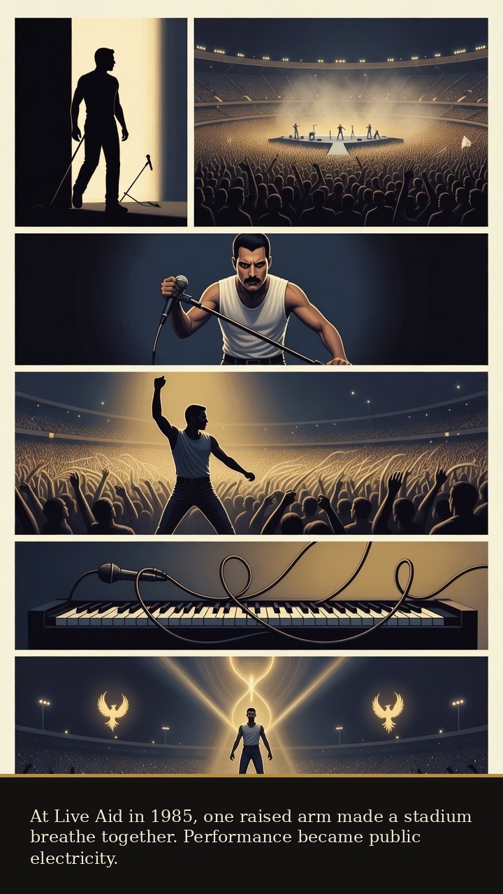 Page 3 of Freddie Mercury: Freddie Mercury: Last Light - Live Aid turns performance into mass electricity.