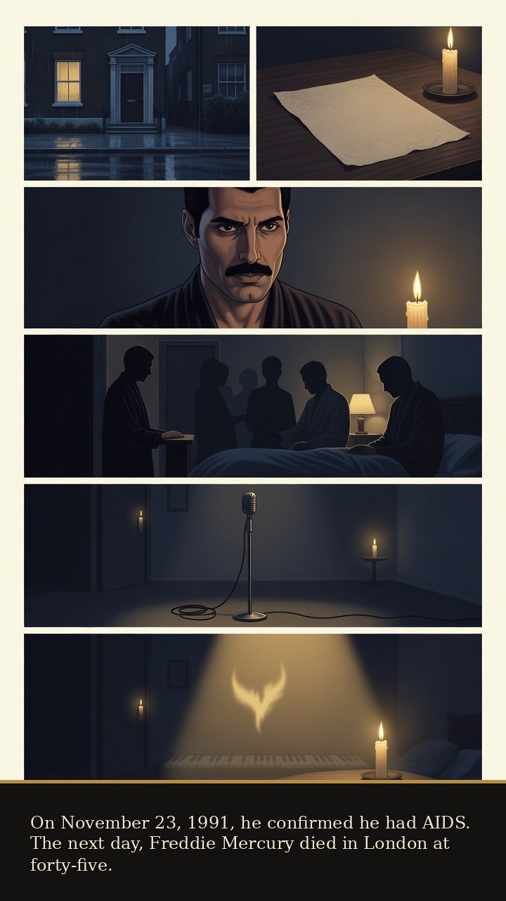 Page 6 of Freddie Mercury: Freddie Mercury: Last Light - Mercury announces AIDS and dies the following day in London.