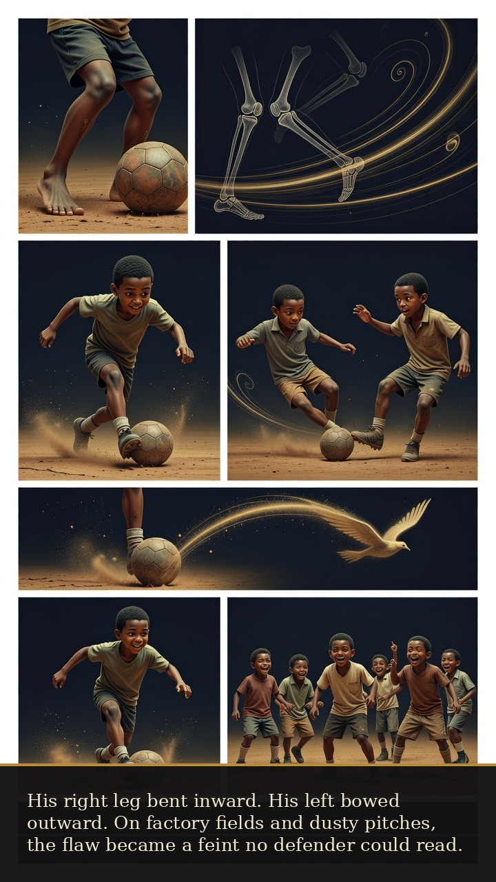 Page 2 of Manoel Francisco dos Santos (Garrincha): Garrincha: Bent-Legged Angel - His unusual legs become the source of an unreadable dribble on factory fields and dusty pitches.