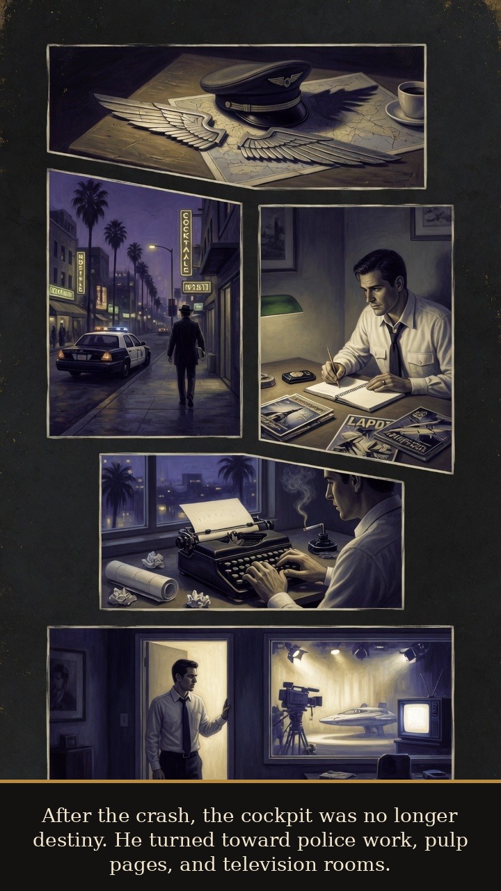 Page 4 of Gene Roddenberry: Gene Roddenberry: Desert Starship - He leaves airline life and turns through police work and writing toward television.