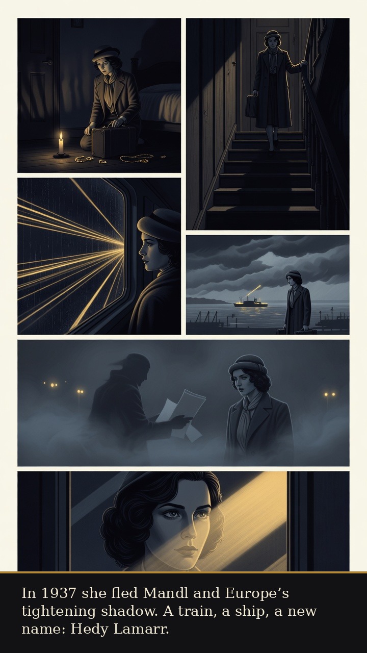 Page 3 of Hedy Lamarr: Hedy Lamarr: Secret Signal - In 1937 she fled Mandl and Europe’s tightening shadow. A train, a ship, a new name: Hedy Lamarr.