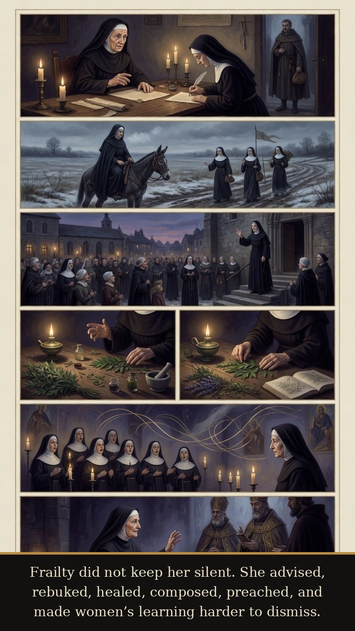 Page 6 of Hildegard of Bingen: Hildegard of Bingen: Living Light - In age and frailty, Hildegard writes, preaches, composes, advises, heals, and asserts women’s learning.