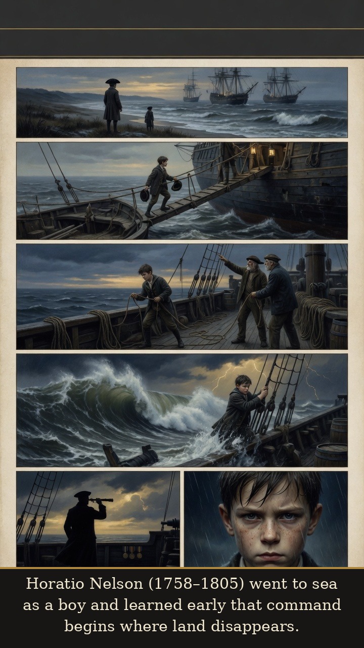 Page 1 of Horatio Nelson: Horatio Nelson: Trafalgar Light - Nelson is introduced as a Norfolk boy drawn into naval life and open horizons.