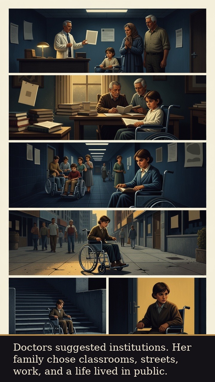 Page 2 of Judith Ellen “Judy” Heumann: Judy Heumann: Sign 504 - Her family refuses institutional disappearance and insists on classrooms, streets, work, and public life.