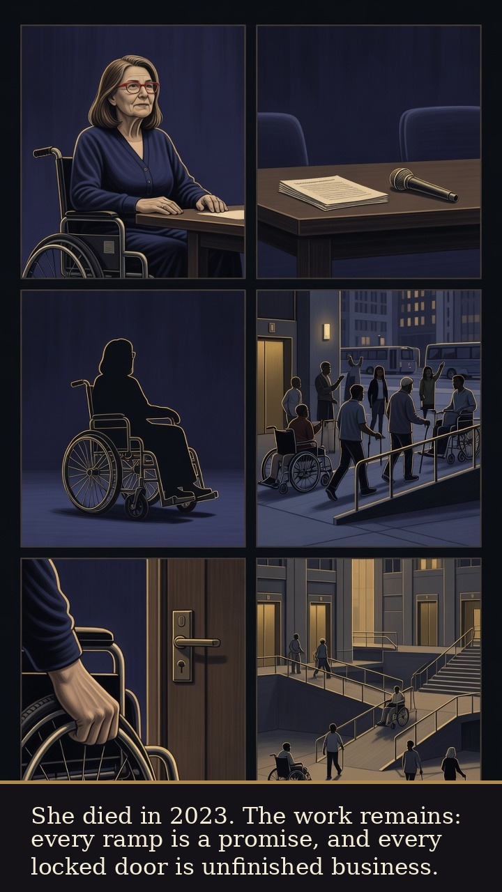 Page 7 of Judith Ellen “Judy” Heumann: Judy Heumann: Sign 504 - Her death in 2023 leaves a living standard: every ramp is a promise, every locked door unfinished business.