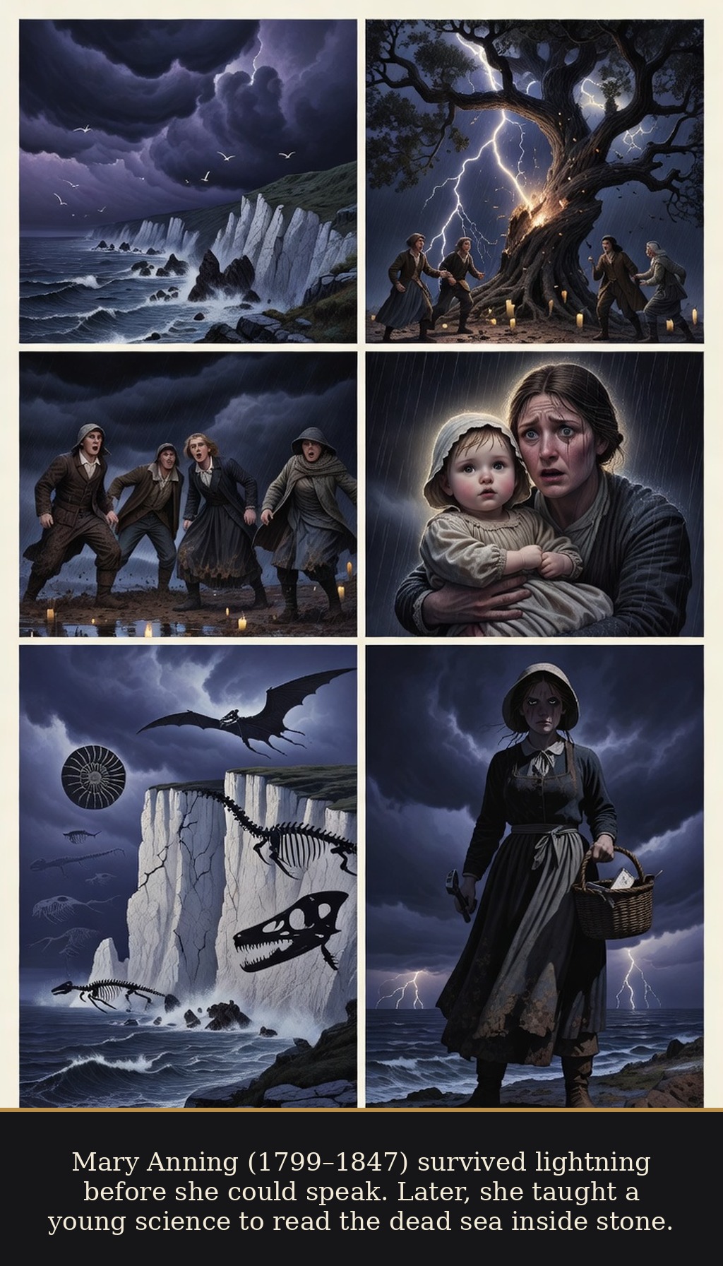 Mary Anning obituary comic cover