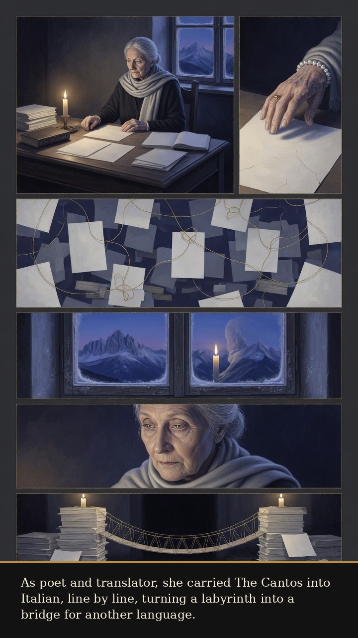 Page 5 of Mary de Rachewiltz: Mary de Rachewiltz: Tower of Cantos - She translates The Cantos into Italian, treating the work as a difficult labyrinth rather than a relic.