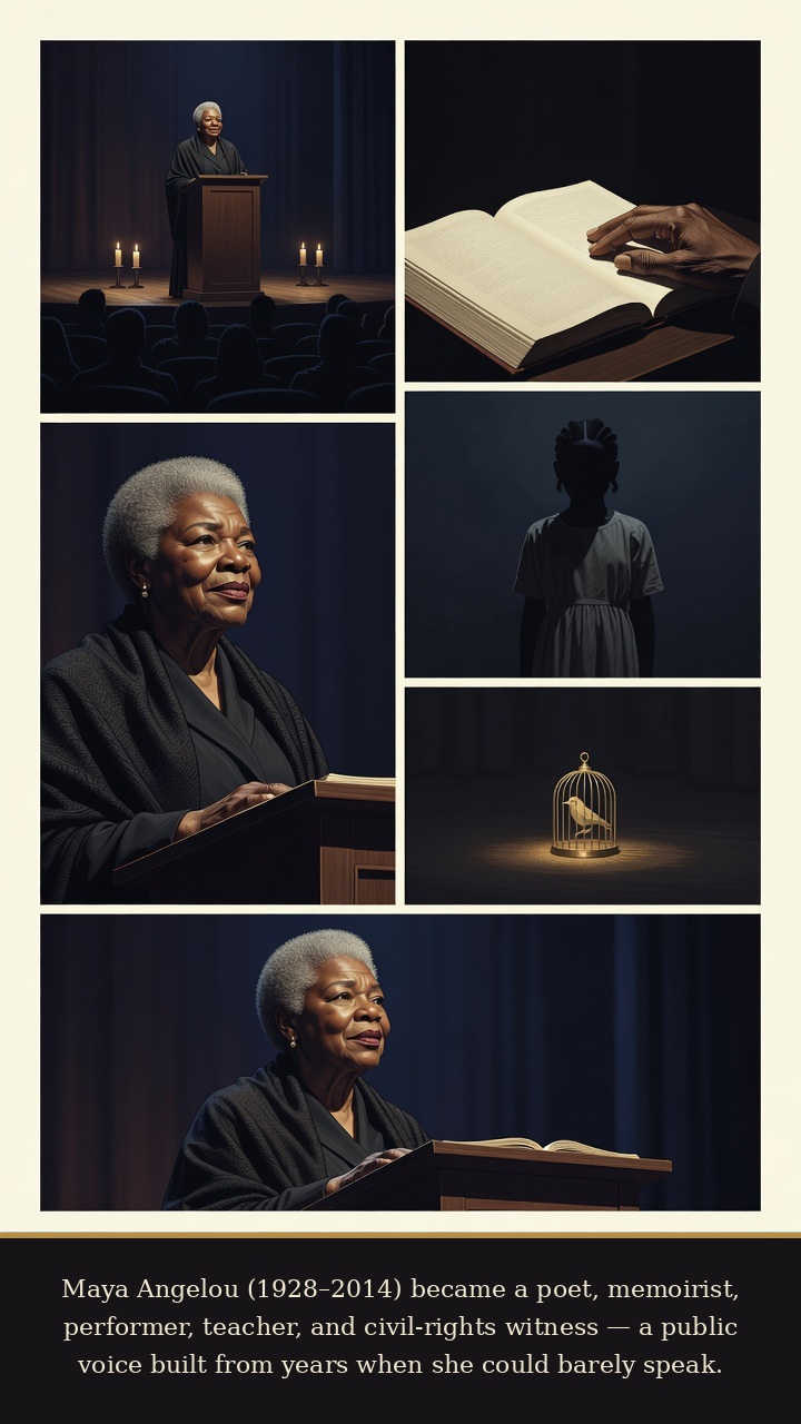 Maya Angelou obituary comic cover