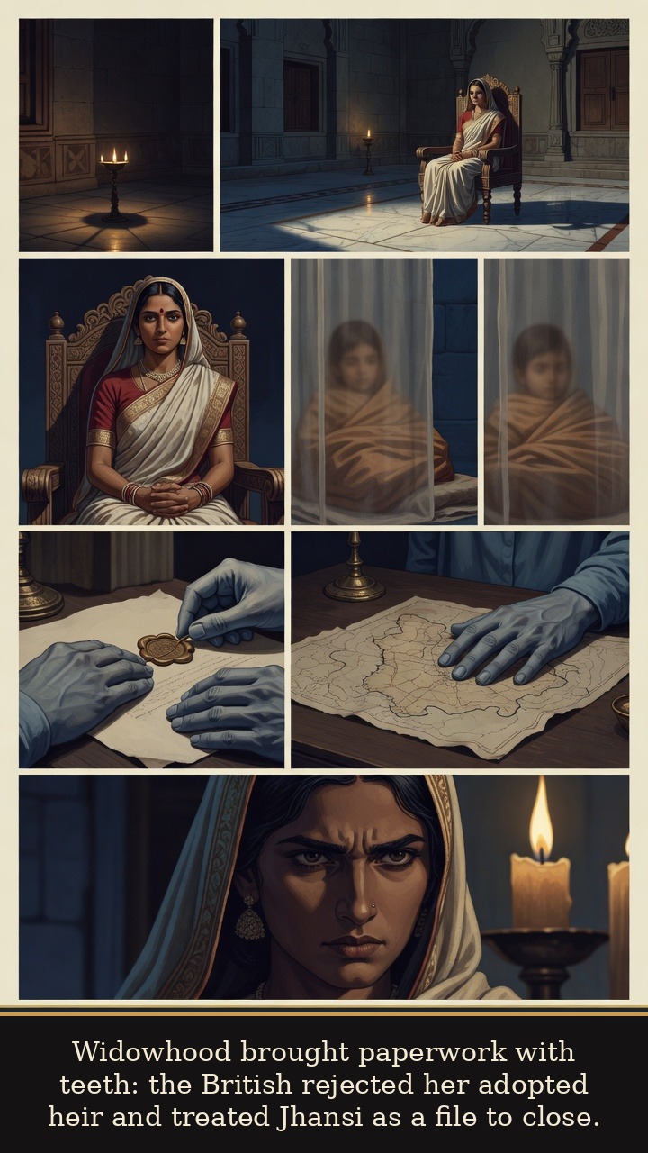 Page 2 of Rani Lakshmibai: Rani Lakshmibai: Jhansi Flame - Widowhood brought paperwork with teeth: the British rejected her adopted heir and treated Jhansi as a file to close.