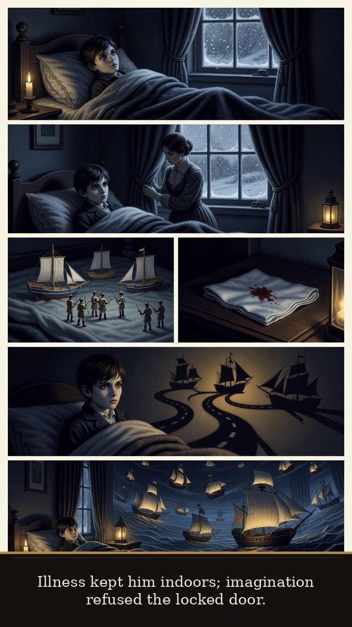 Page 2 of Robert Louis Stevenson: Robert Louis Stevenson: Lantern Lungs - His childhood sickroom confines the body while toy ships and lantern shadows open the imagination.