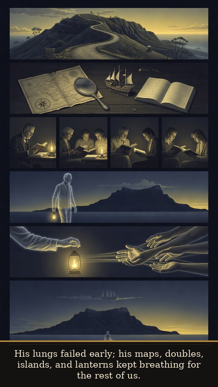 Page 7 of Robert Louis Stevenson: Robert Louis Stevenson: Lantern Lungs - His worth is framed through lasting myths: maps, doubles, islands, ships, lanterns, and readers across generations.