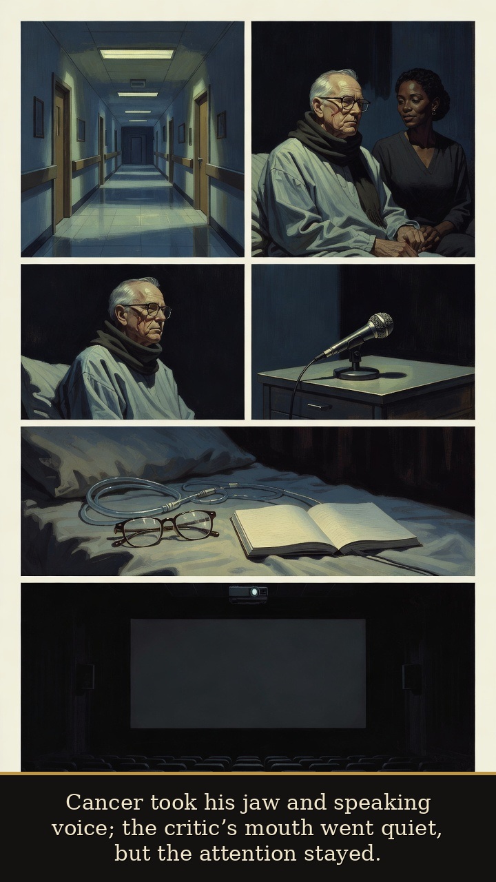 Page 4 of Roger Ebert: Roger Ebert: Voice After Silence - Cancer and surgery take Ebert’s jaw and speaking voice.
