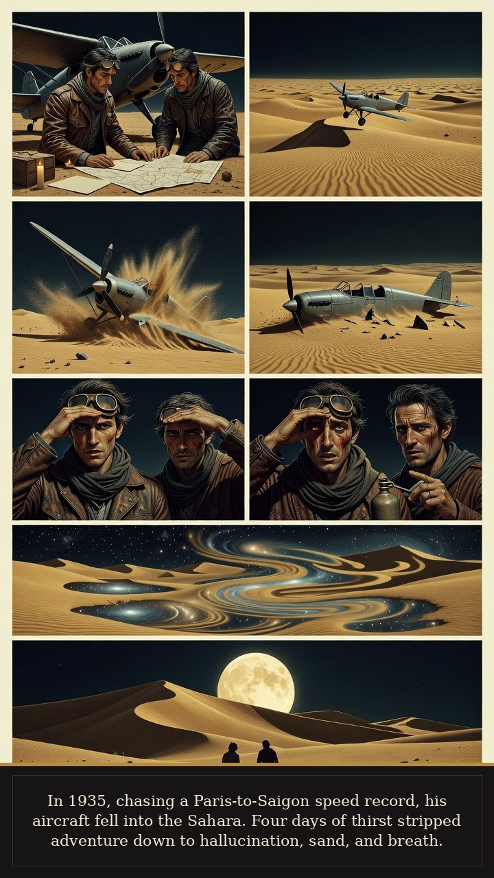 Page 2 of Antoine de Saint-Exupéry: Antoine de Saint-Exupéry: Desert Star - The 1935 Paris-to-Saigon attempt collapses into a Sahara crash and four days near death.