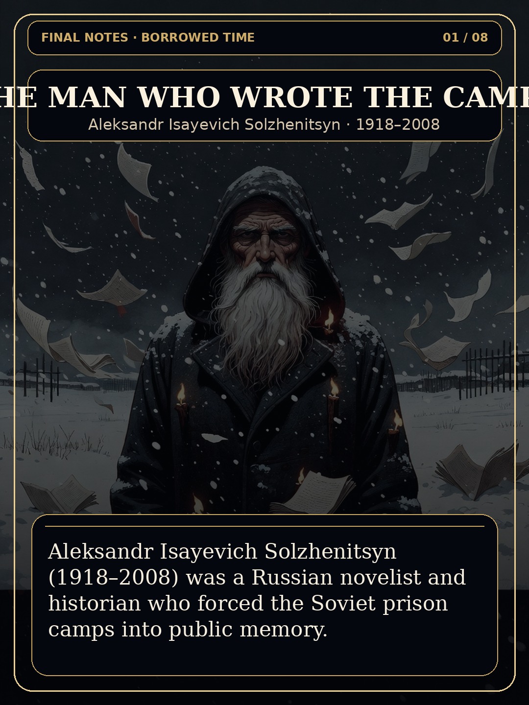 Aleksandr Isayevich Solzhenitsyn obituary comic cover