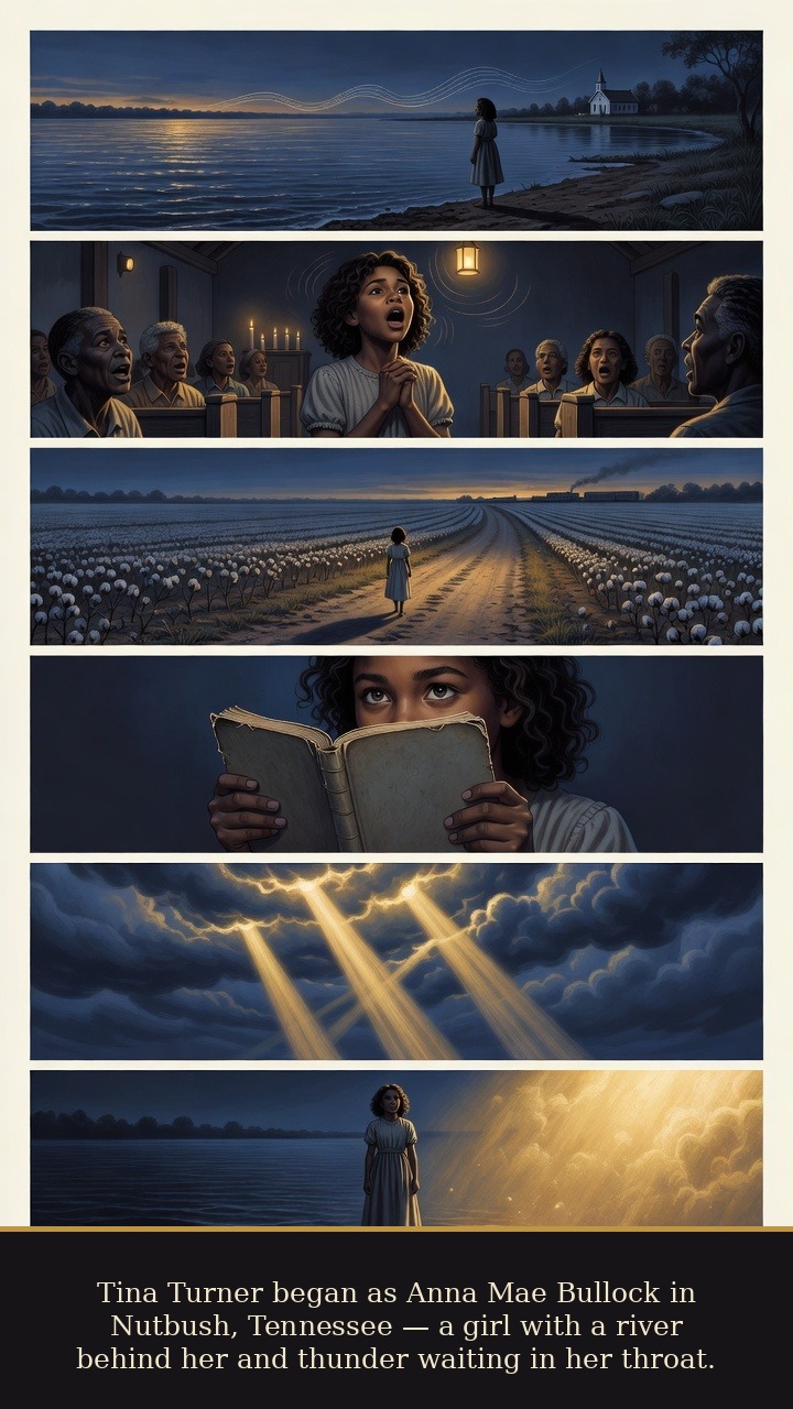 Page 1 of Tina Turner: Tina Turner: Private Dancer - Anna Mae Bullock begins in Nutbush, Tennessee, with river darkness behind her and a voice already reaching toward stage light.