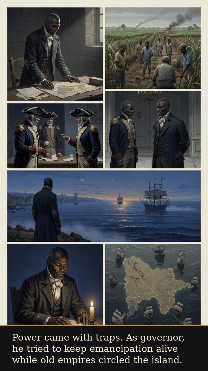 Page 4 of François-Dominique Toussaint Louverture: Toussaint Louverture: Open Gate - As governor, he tries to preserve freedom while French imperial pressure gathers offshore.