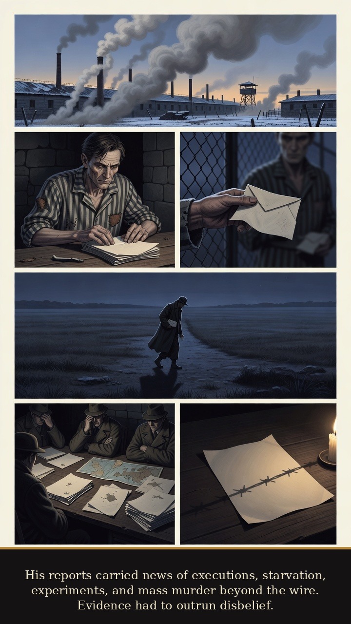 Page 4 of Witold Pilecki: Witold Pilecki: The Auschwitz Report - His reports carried news of executions, starvation, experiments, and mass murder beyond the wire.